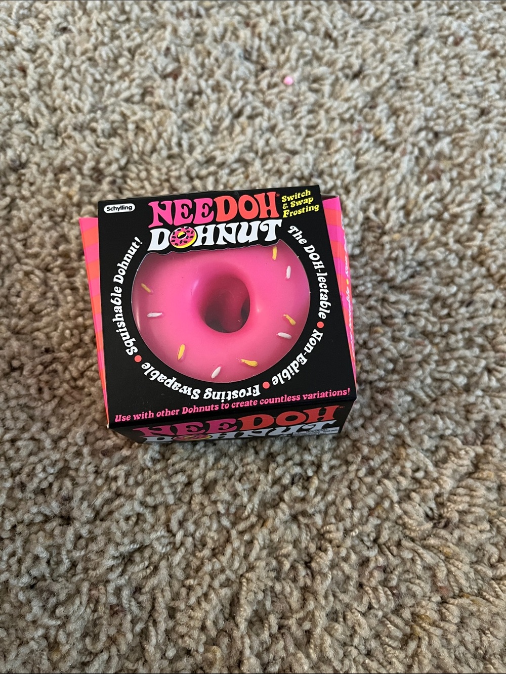 Needoh Donut Squishy Toy  - Pink Frosting REALLY RARE